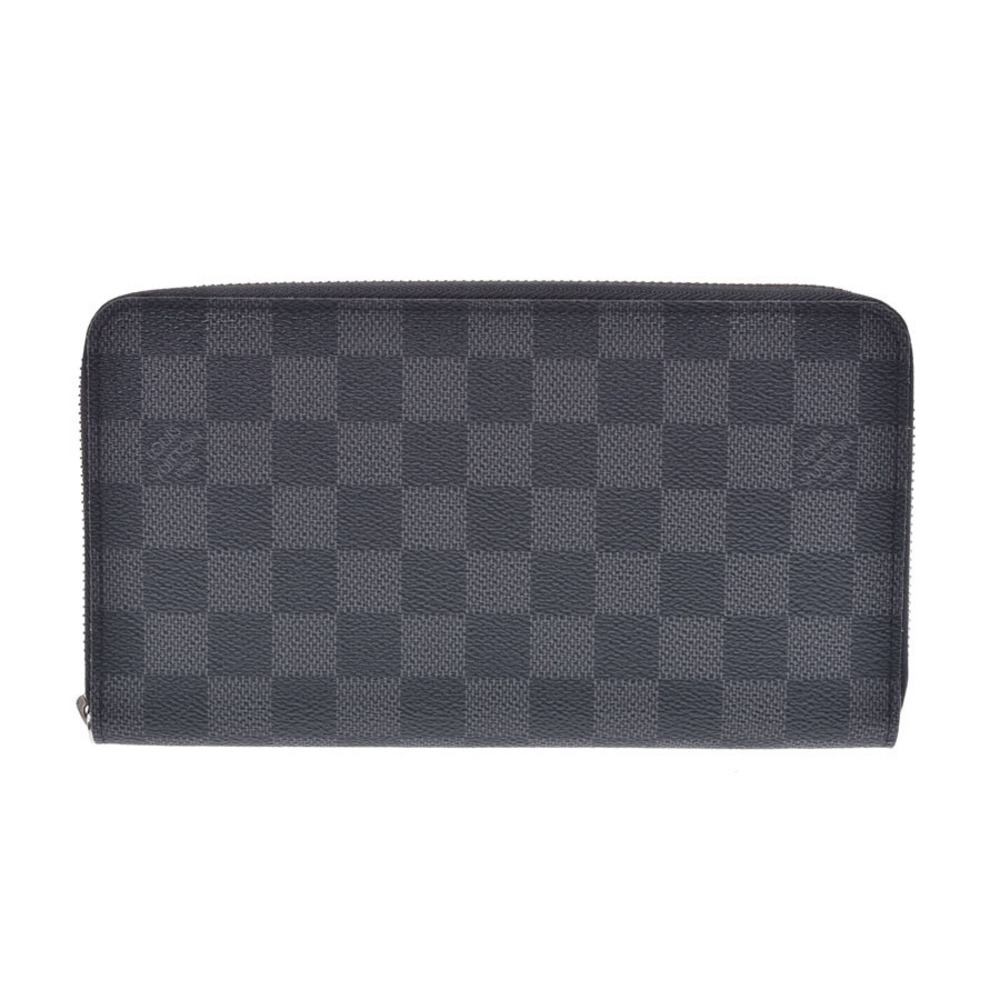 Louis Vuitton Graphite Black Zippy Organizer Black Leather Long Wallet